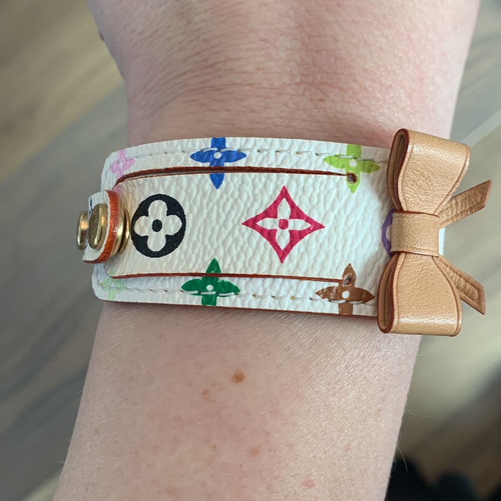 Louis Vuitton Monogram Multicolor Brasserie Porto Address bracelet white